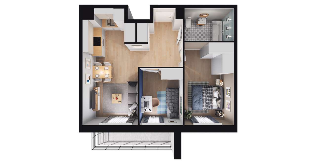 Jemiołuszki Park| mieszkanie 3-pok. | M41 - Pełny obrazek: 3/8