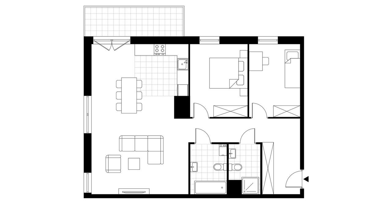 3-pokojowe mieszkanie 78m2 + balkon - Pełny obrazek: 2/7