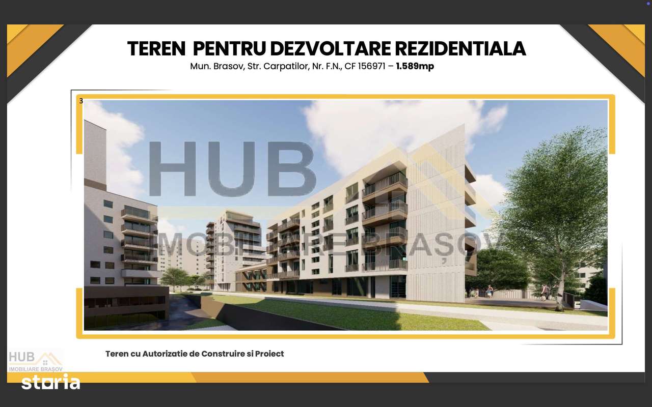 Teren pentru Dezvoltare Rezidentiala cu Autorizatie Emisa | Str. Carpa-2
