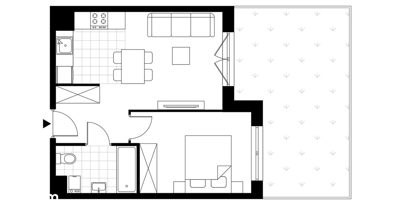 2-pokojowe mieszkanie 37m2 + ogródek Bez Prowizji - Pełny obrazek: 3/8
