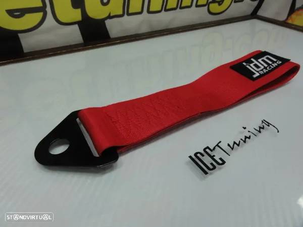 Fita de reboque / tow loop / tow strap em nylon de alta resistência em vermelho JDM LOOK - 4