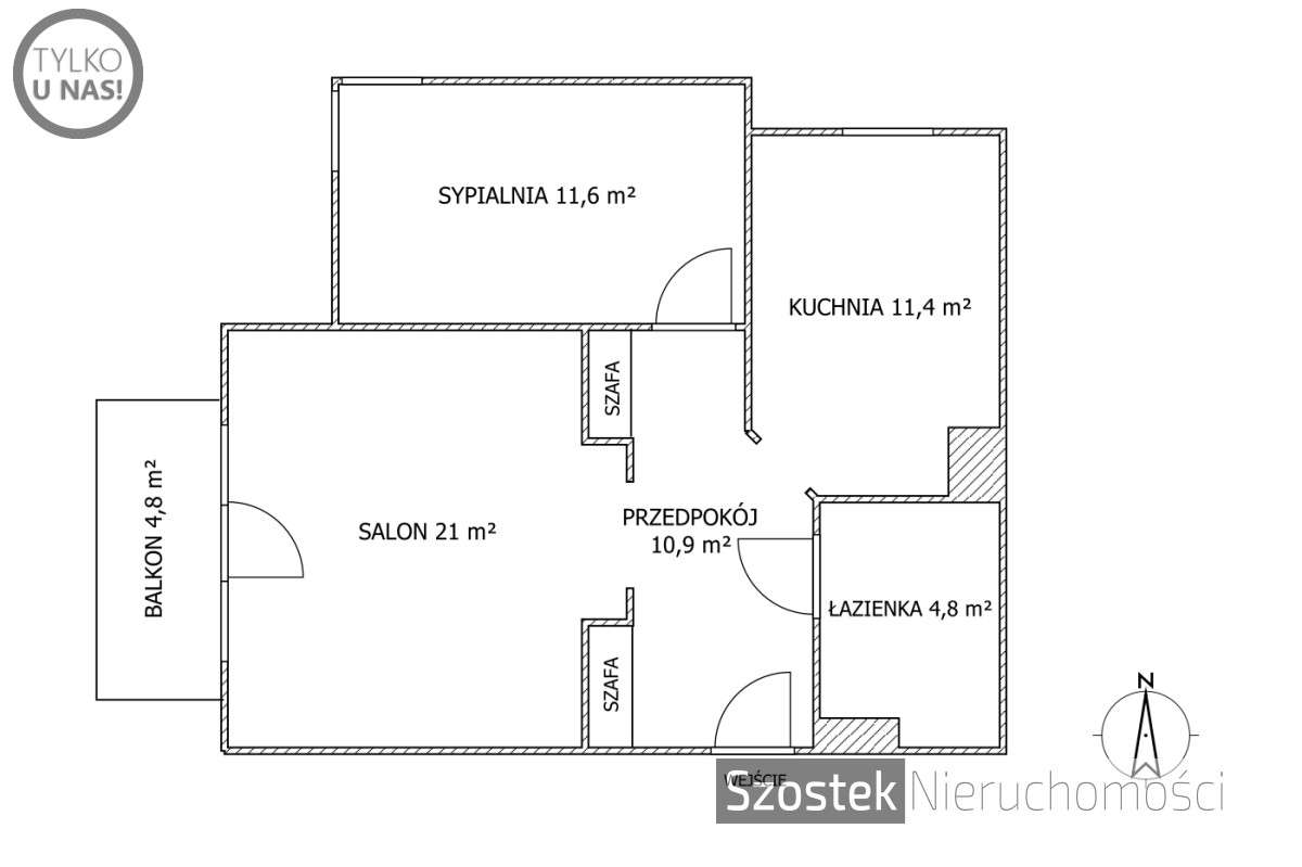 Przestronne, 2 pokojowe z os. kuchnią/komórka i MP-13