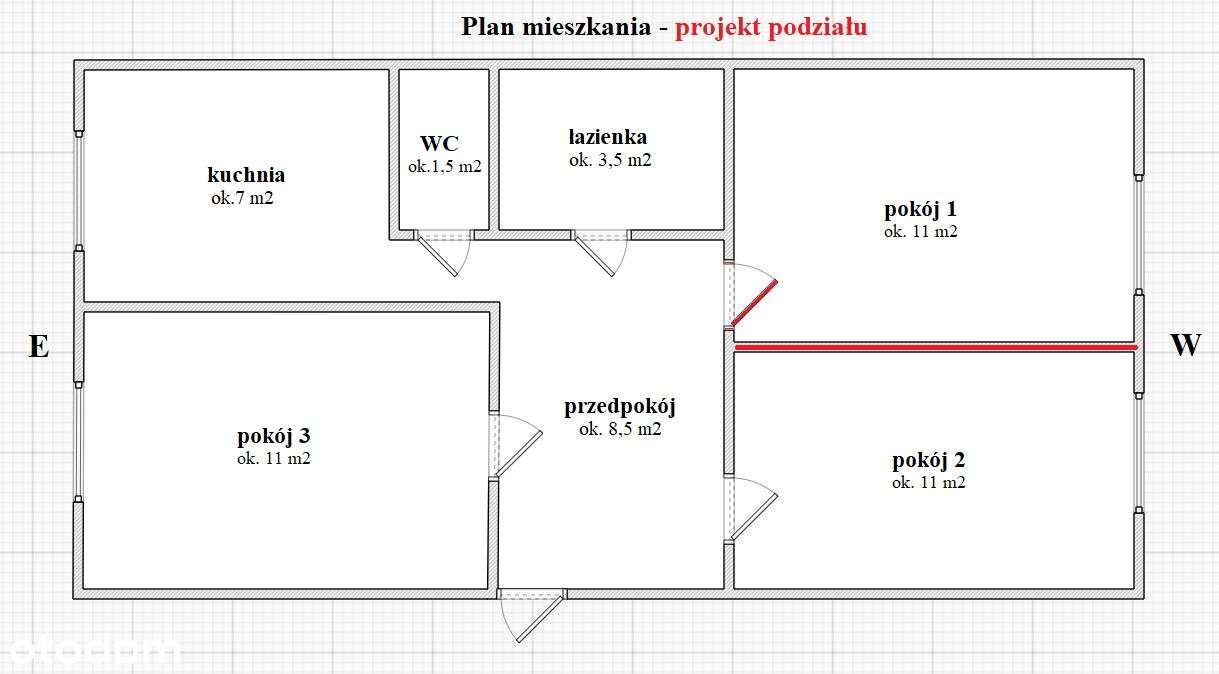Mieszkanie na Gaju - możliwość wydzielenia 3 pok.-12