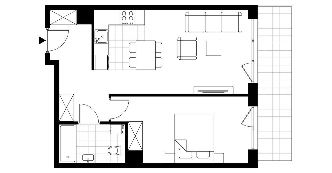 2-pokojowe mieszkanie 47m2 + balkon Bez Prowizji - Pełny obrazek: 3/8