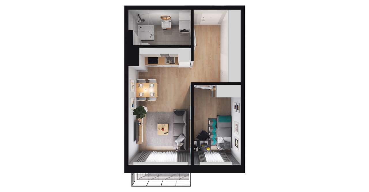 Ogrody centrum 2 | mieszkanie A.2.21 - Pełny obrazek: 3/9