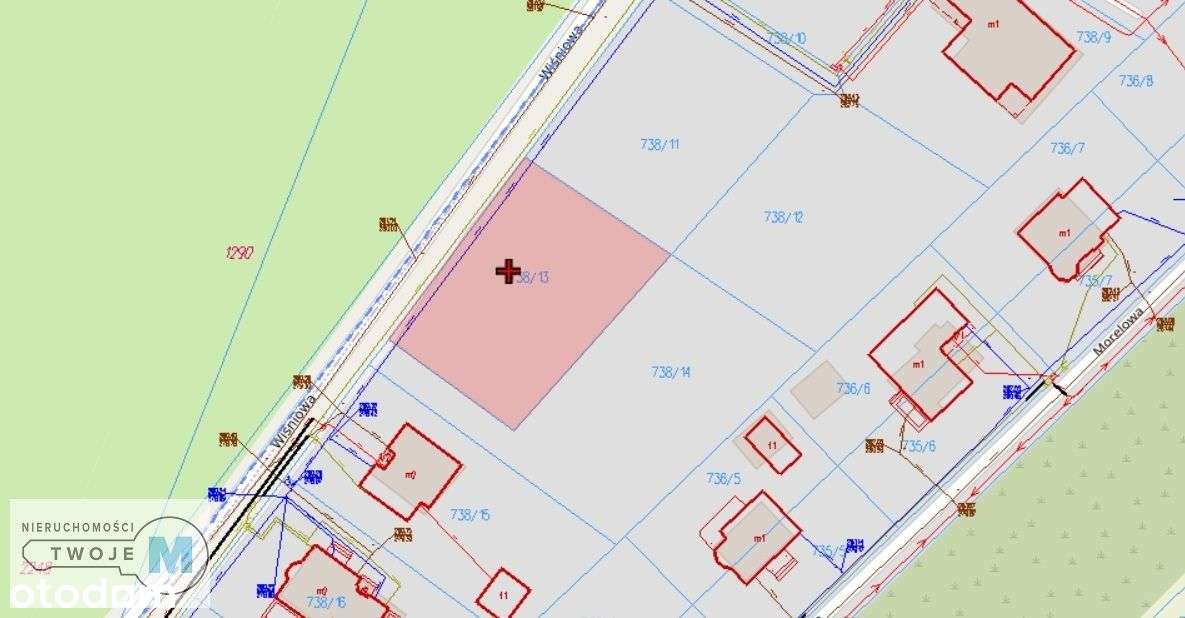 Działka budowlana z mediami Wiśniowa, Kostomłoty I-1