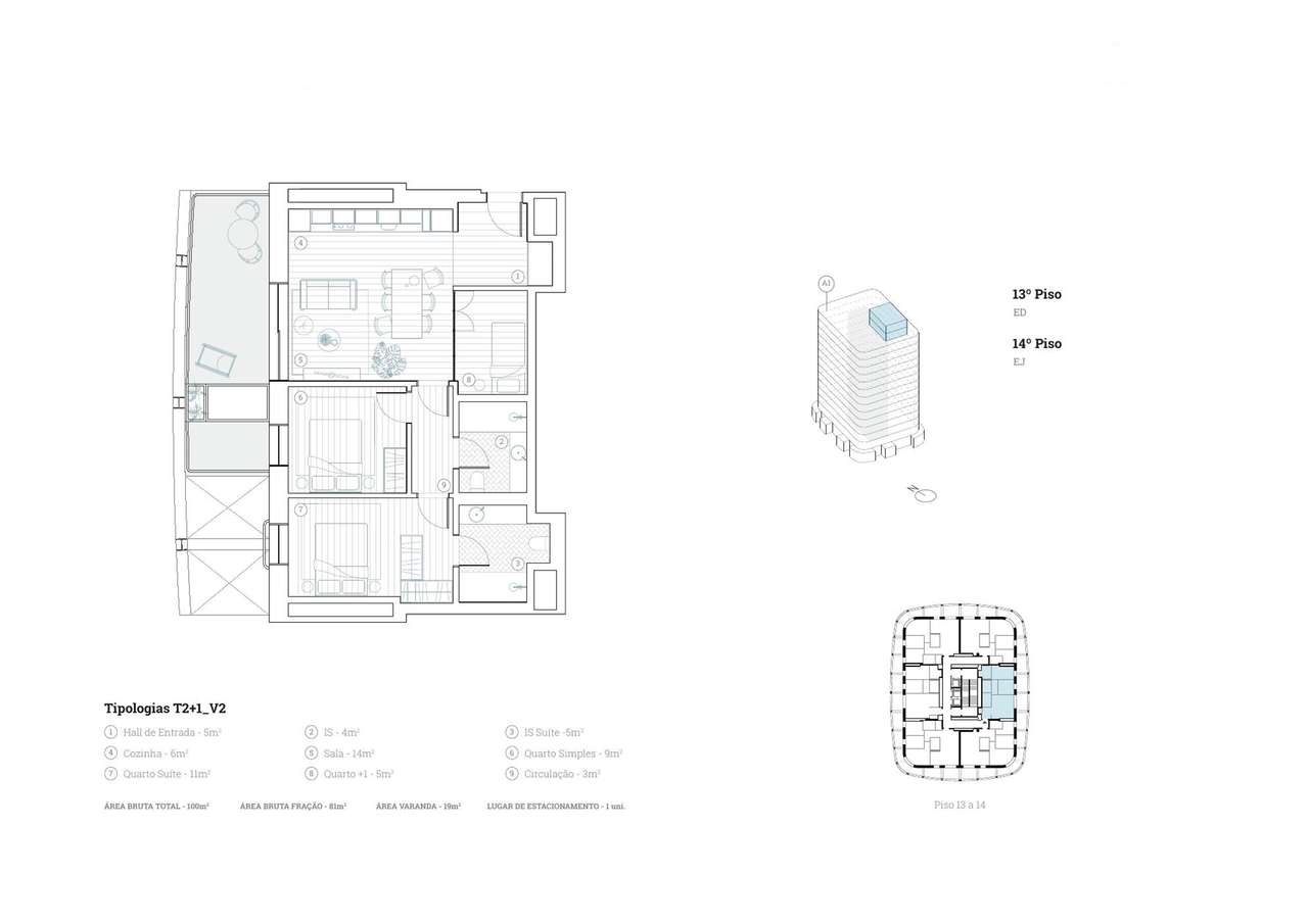 Apartamento T2+1 com varanda com 19 m2, Arca D’Água-6