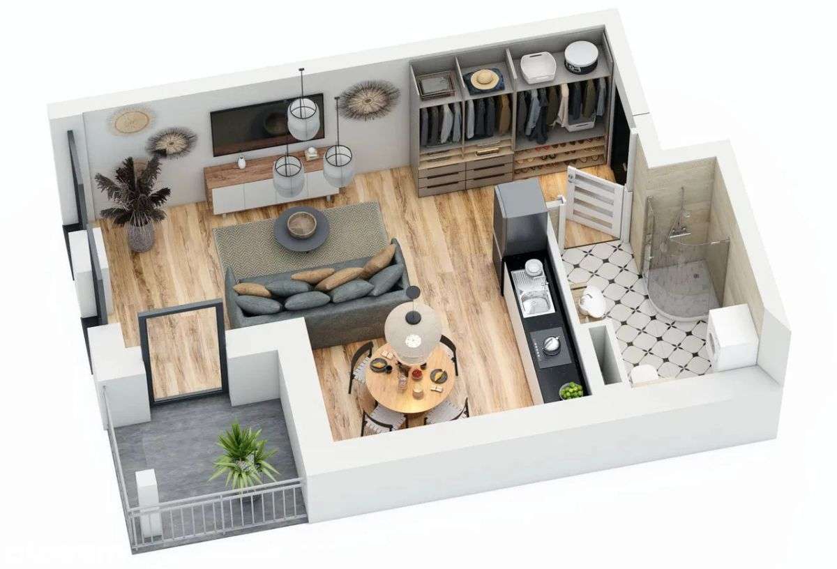 Nova Jagiellonki | mieszkanie 1-pok. | 3_4 - Pełny obrazek: 1/3