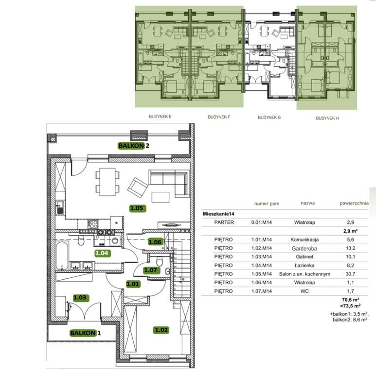 73m² - 3 pokoje! 2 balkony – przedsprzedaż! - Widok 2