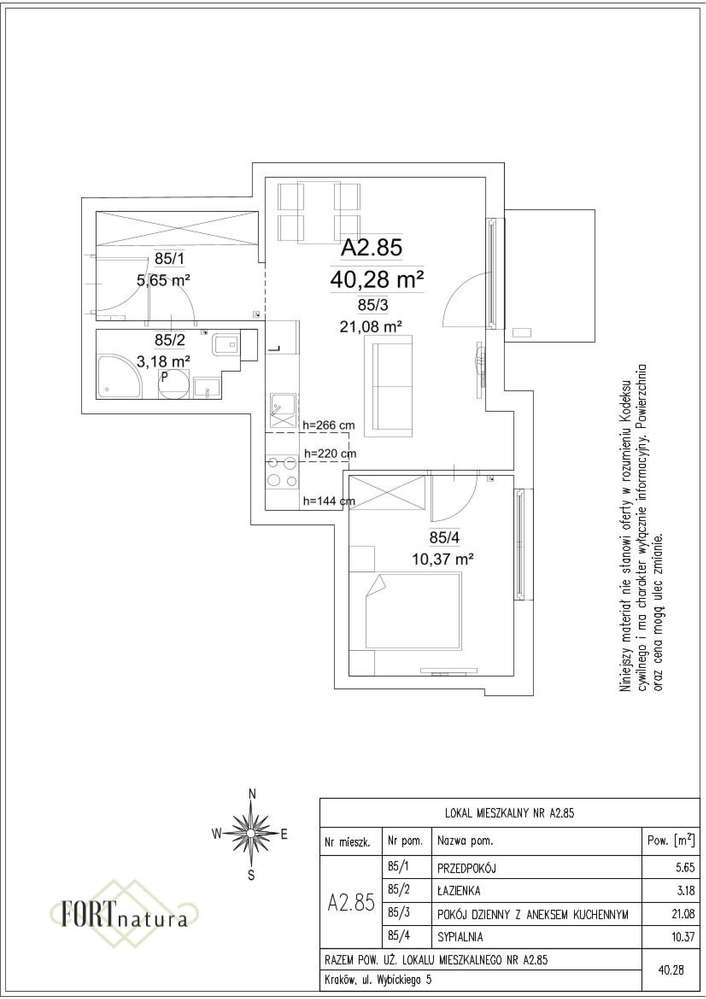 Wybickiego 5 FORTnatura gotowe do odbioru | 2-pok. | A2.85 - Pełny obrazek: 2/14
