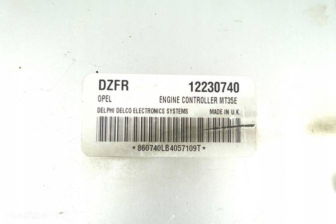 KOMPUTER STEROWNIK SILNIKA OPEL ASTRA 3 H III 1.6 16V 12230740 DZFR - 3