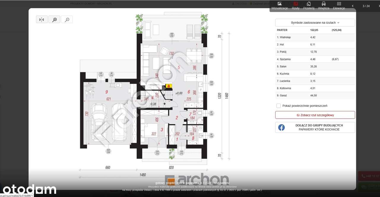 Bodzanów - dom z podwójnym garażem - Pełny obrazek: 5/7