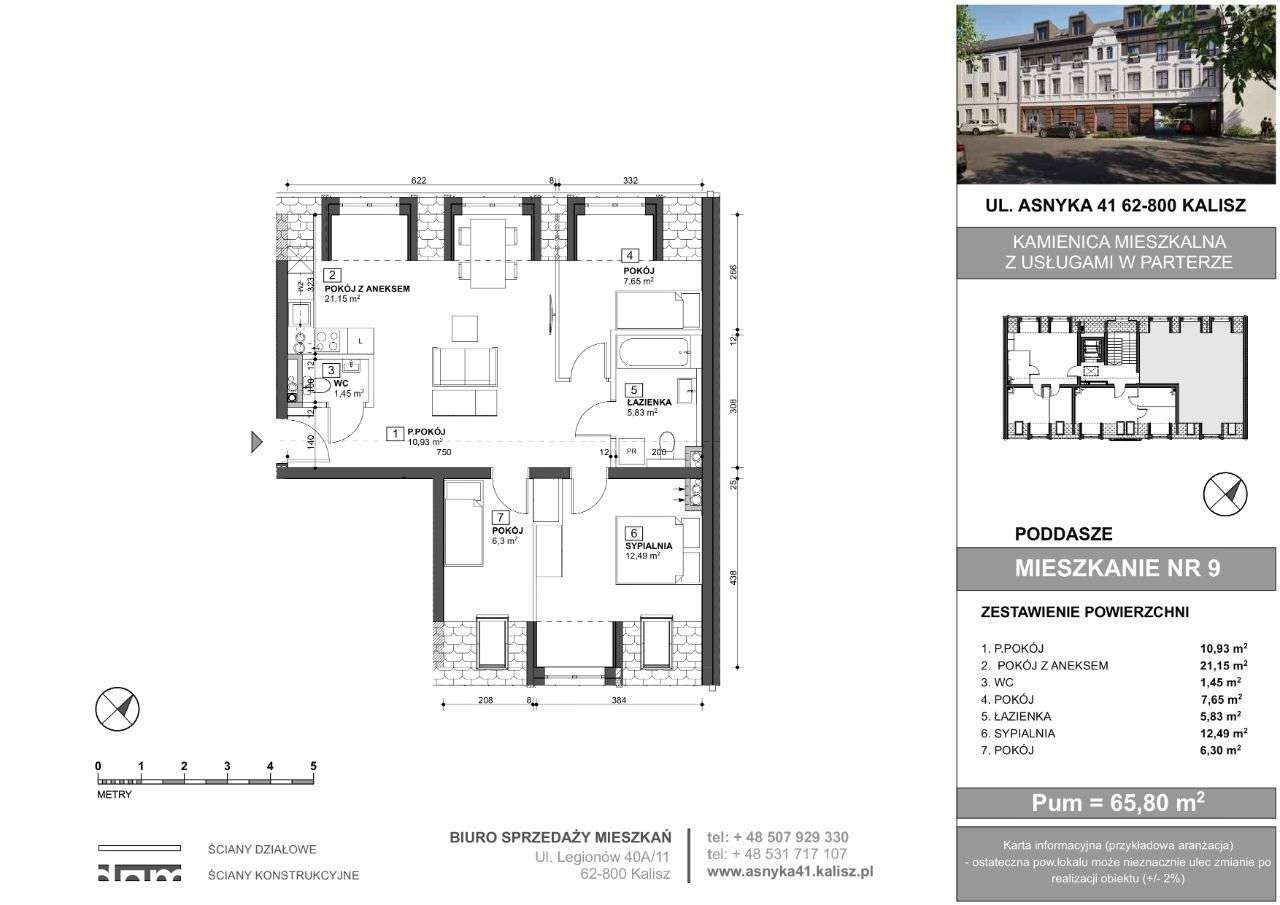 Mieszkanie nr 9 w Kamienicy Asnyka 41 - Pełny obrazek: 2/7