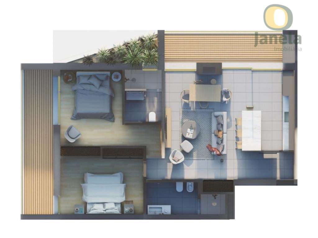 Maravilhoso T2 NOVO com piscina, jardim e garagem, perto do Aeropor...-7