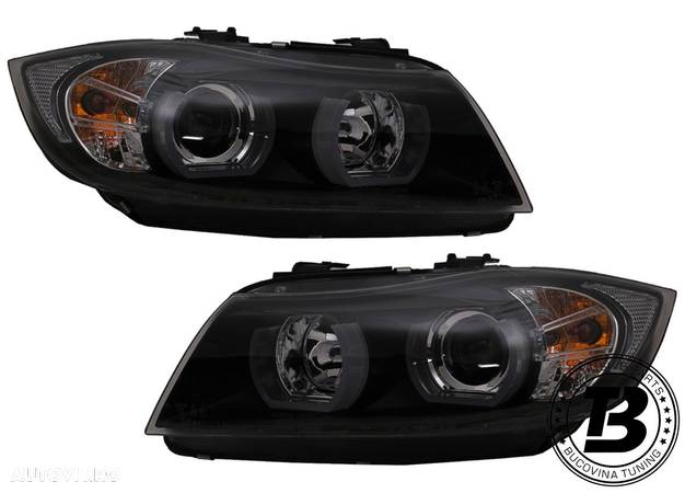 Faruri LED Angel Eyes compatibile cu BMW Seria 3 E90 3D U LED Design - 11