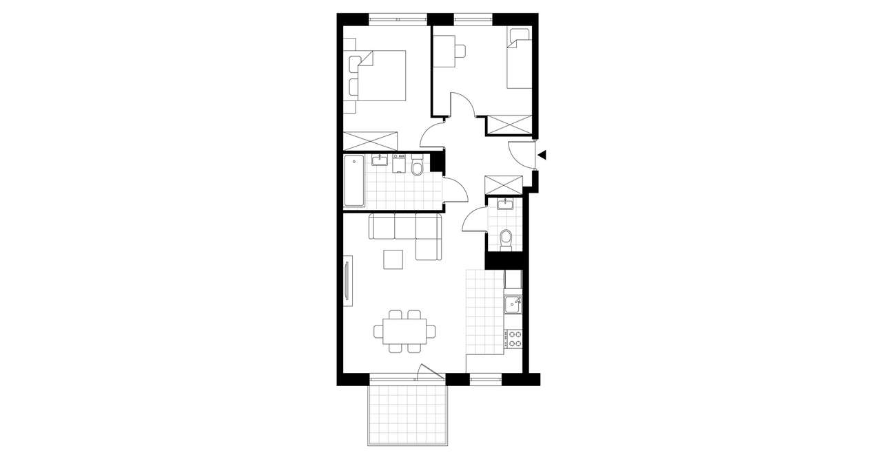 3-pokojowe mieszkanie 62m2 + balkon - Pełny obrazek: 3/8