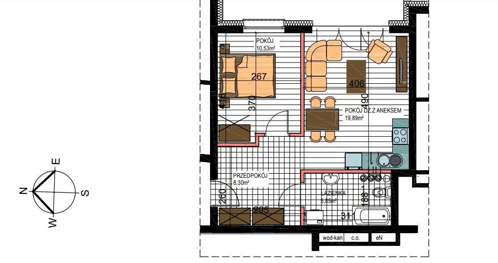 Al. Św. Wojciecha 44,5 m2. 2 pok. Ogródek!-1