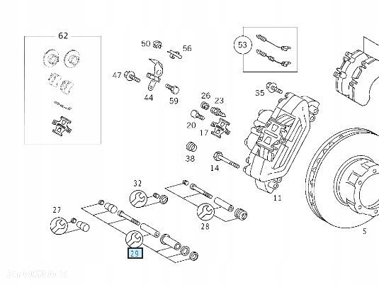 ZESTAW NAPRAWCZY HAMULCA TARCZOWEGO MERCEDES W730 A0004211663 ASO ORG - 2