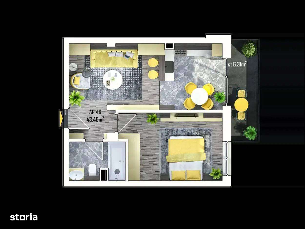 Apartament 2 camere - Imagine principală: 2/11