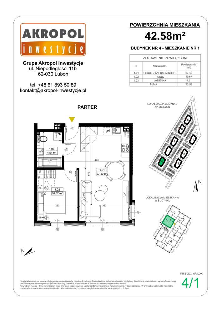 Środa ul. Strzelecka | mieszkanie 2-pok. | 4_M01 - Pełny obrazek: 2/4