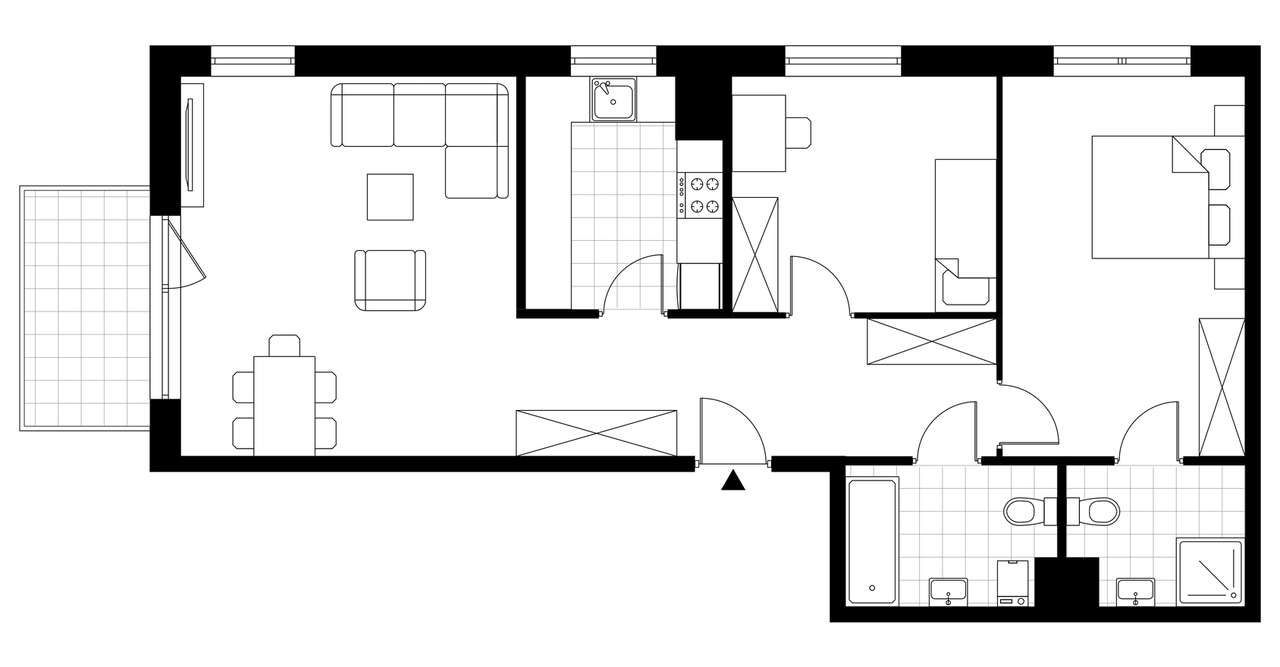 3-pokojowe mieszkanie 77m2 + balkon Bezpośrednio - Pełny obrazek: 3/8