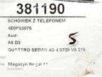 SCHOWEK TELEFON AUDI A8 D3 (4E2, 4E8) 2002 - 2010 4.0 TDI quattro 202 kW [275 KM] olej napędowy - 5
