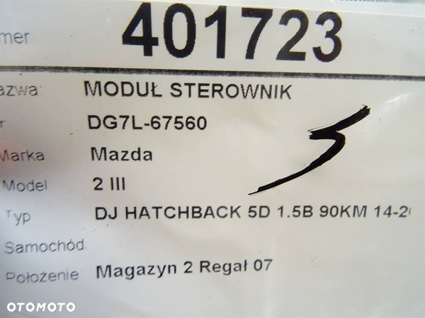 MODUŁ STEROWNIK   MAZDA 2 (DL, DJ) 2014 - 2022 1.5 SKYACTIV-G 66 kW [90 KM] benzyna 2014 - 2017 - 6