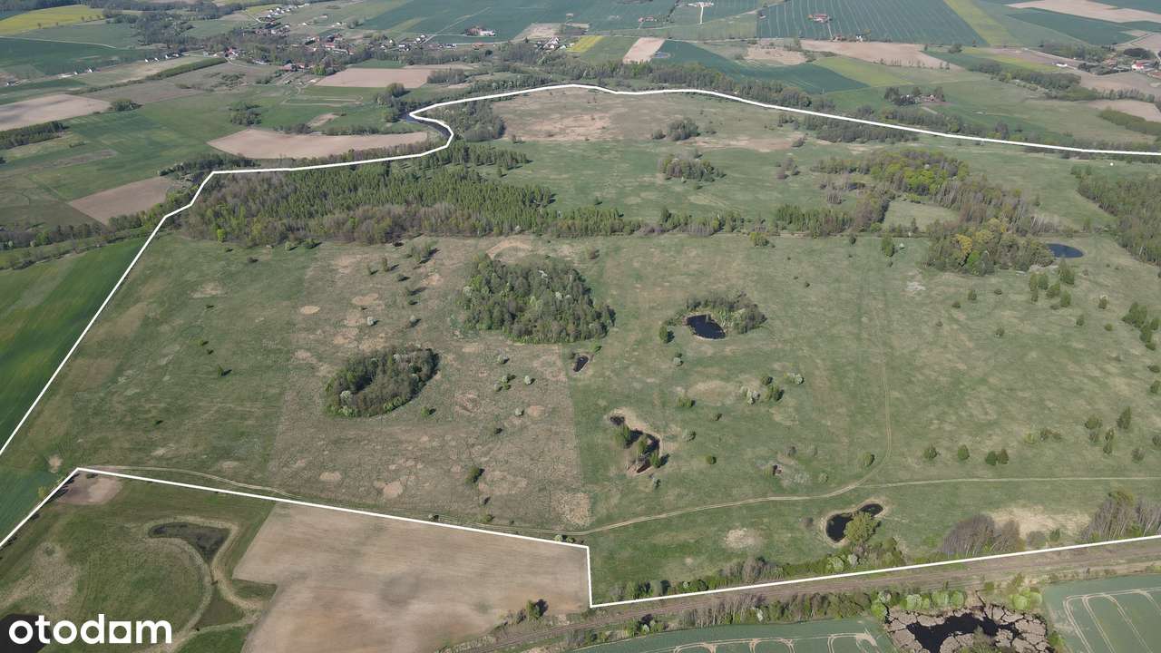 Działki rolne 247 ha / las / linia brzegowa rzeki Łyny / potencjał OZE-1