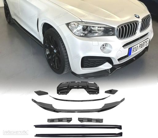 KIT CARROÇARIA PARA BMW X6 F16 14- LOOK M PERFORMANCE PRETO BRILHANTE - 1