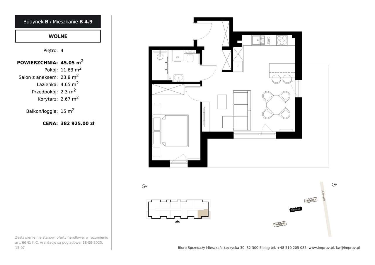 Osiedle Kameralne | mieszkanie 2-pok. | B 4.9 - Pełny obrazek: 2/7