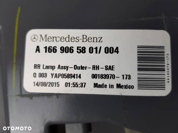 Lampa tylna Prawy Tył Mercedes GLE w166 A1669065801 - 7