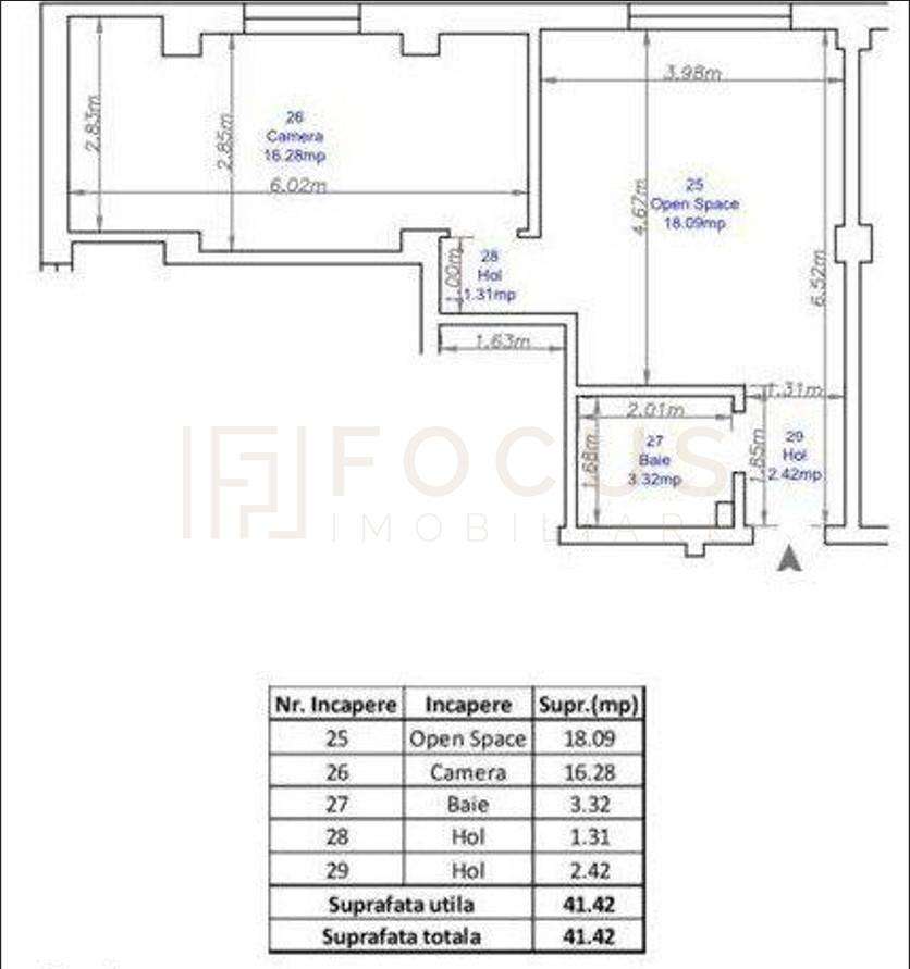 Ap 2 cam open space, mobilat utilat, Pacurari Crystal Residence-2