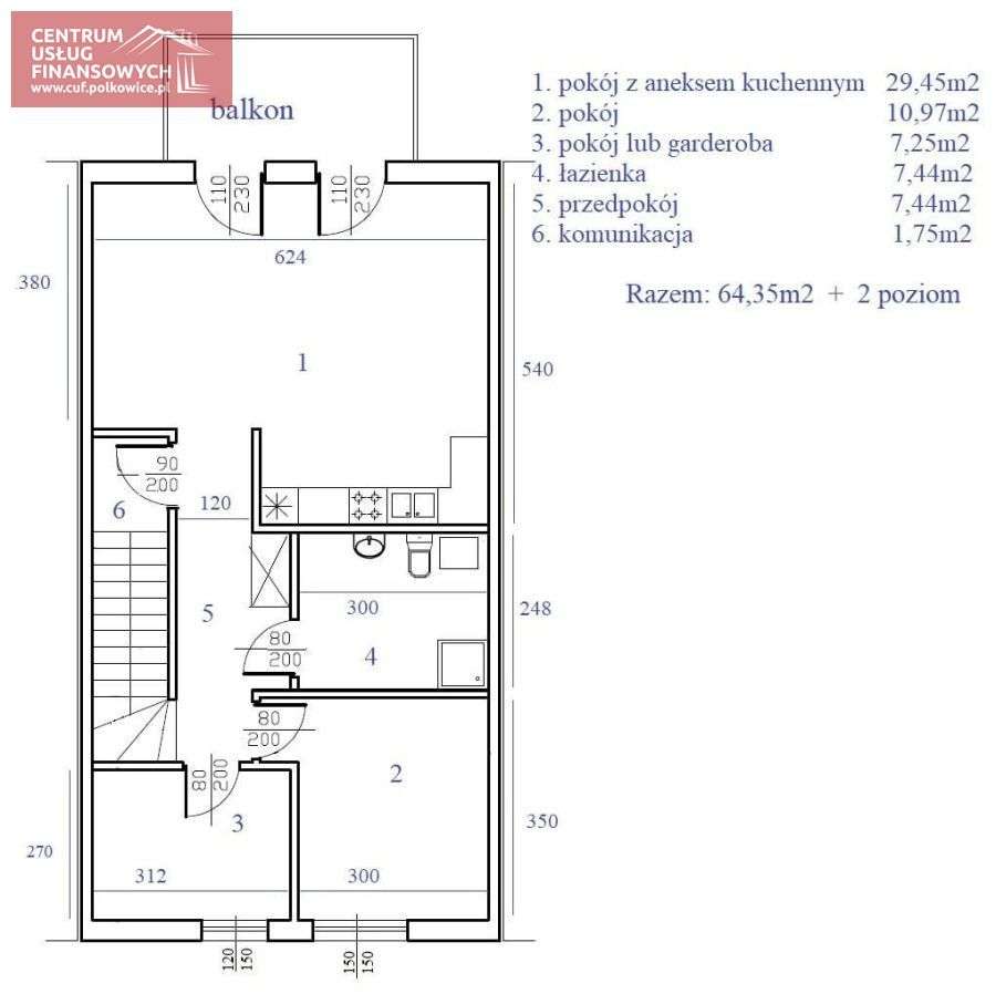 Bezczynszowe 94 m2, dwupoziomowe, stan dewelopersk - Pełny obrazek: 4/5