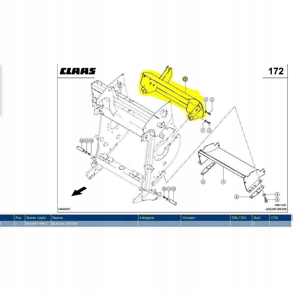 BLACHA BĘBNA NOŻOWEGO CLAAS JAGUAR 830 0987404 - 1