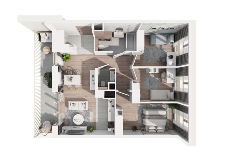 Nowoczesne mieszkanie 4-pok/ Nowy centrum Łodzi / Flow - Pełny obrazek: 1/8