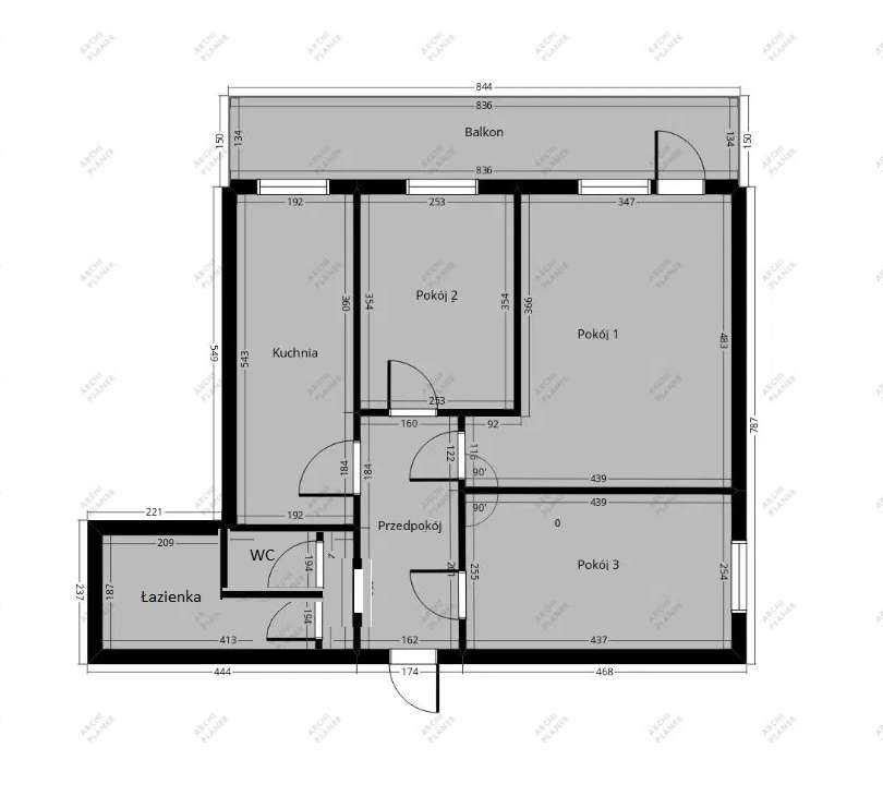Przestronne 3-pokojowe mieszkanie z balkonem - Pełny obrazek: 2/17