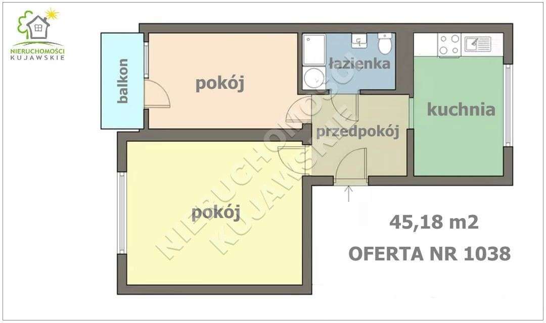 Mieszkanie 2pok 45,18m2 z balkonem, Śródmieście-2
