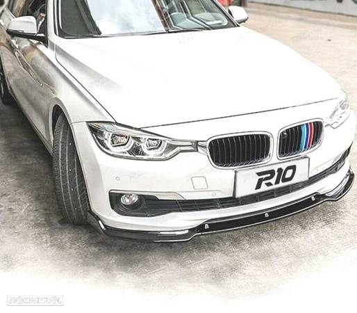 SPOILER LIP FRONTAL PARA BMW F30 F31 11-18 SEDÁN TOURING ABS PRETO BRILHANTE - 3