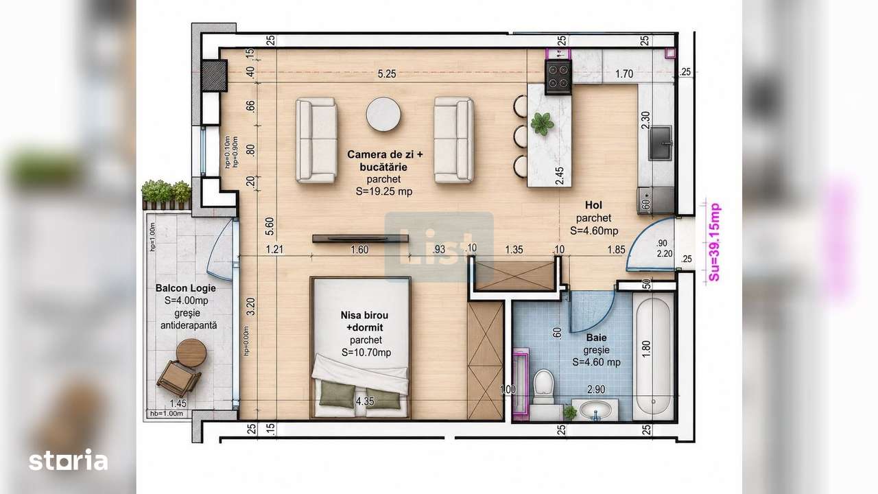 Comision 0% Apartament 2 camere, Baciu, 39mp┃ — fotografia 3