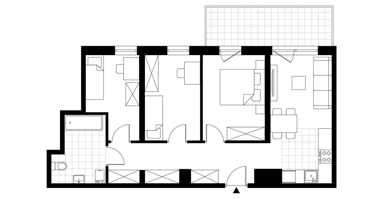4-pokojowe mieszkanie 62m2 + balkon Bezpośrednio - Pełny obrazek: 3/7