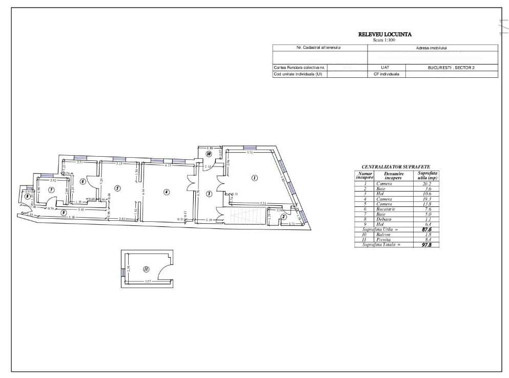 Vanzare apartament trei camere transformate in doua vila Armeneasca-9