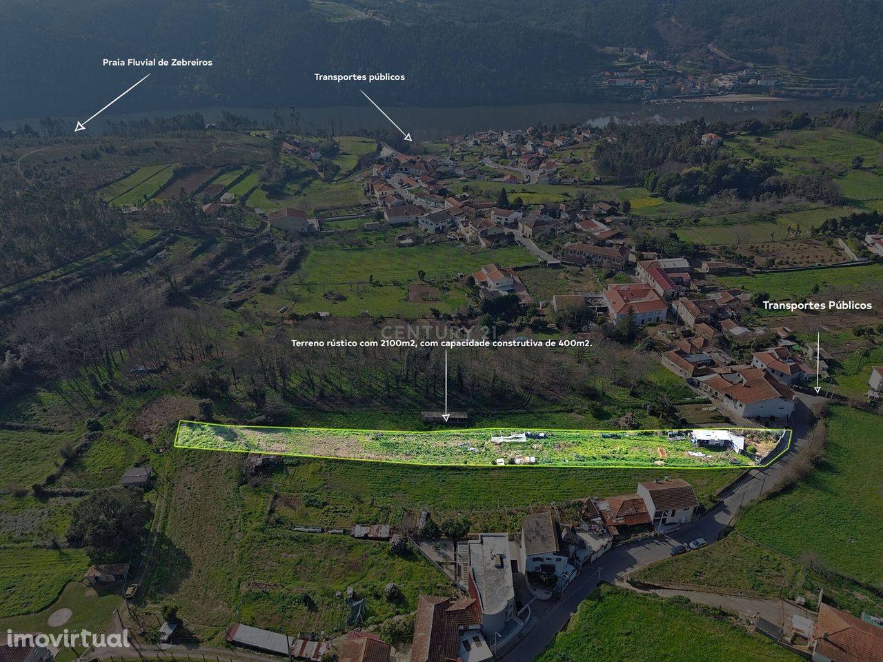 Terreno de 2100 m2 com viabilidade de construção, localizado em Zebrei