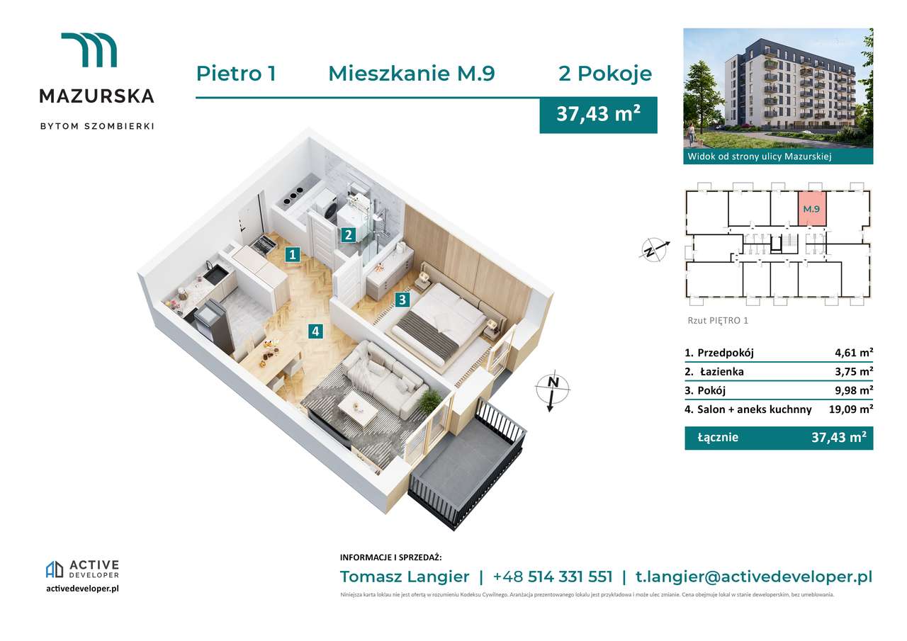 2-pokojowe mieszkanie, Piętra od 1-6 | Nowa inwestycja