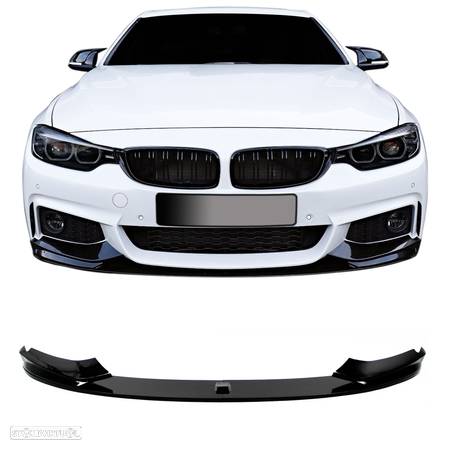 Aba Spoiler / Lip Frontal BMW SERIE 4 F32 / F33 / F36 2013-2021 em preto piano brilhante M-Performance Look ABS - 1