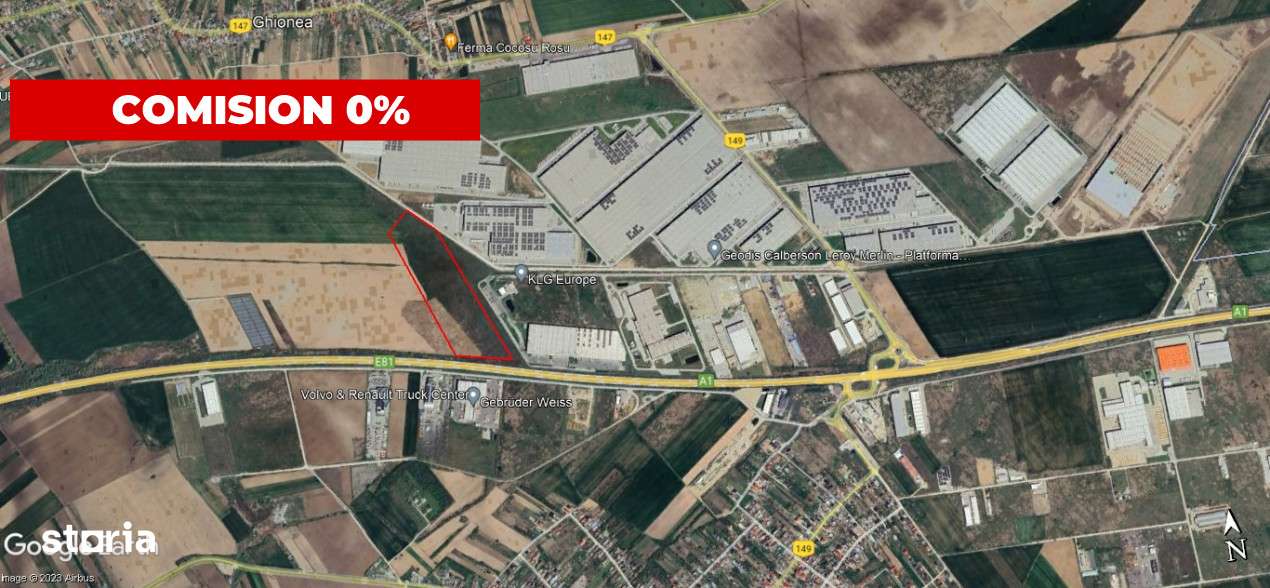 Autostrada A1 (Parc industrial, km 23) teren industrial 93000mp - Imagine principală: 3/4