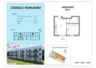 Osiedle RUMIANKI/ 2 pokoje + balkon 4,50m2 / Ip