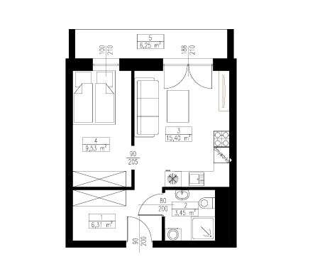 Mieszkanie, apartament, M3, Żory M5 - Pełny obrazek: 4/11