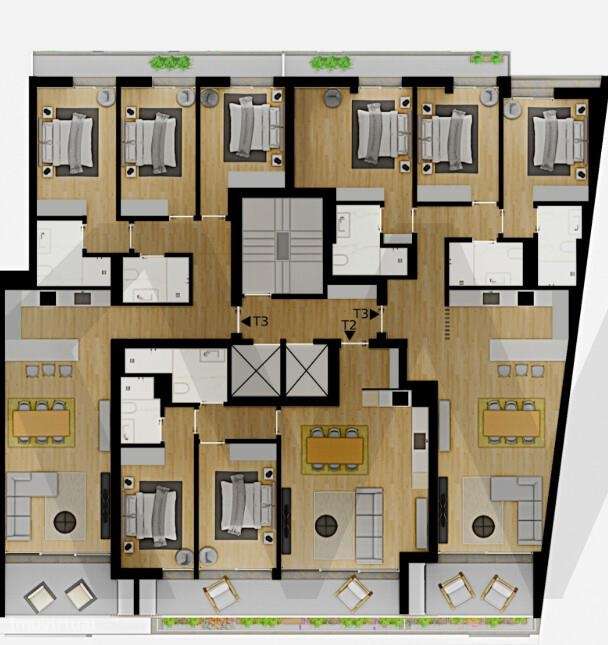 Apartamento T3 Varandas Vista desafogada | 3º piso – Condomínio Privad-26