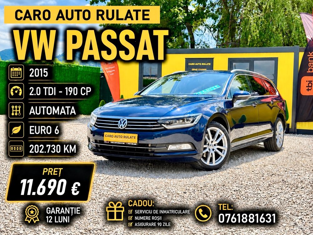 Volkswagen Passat B8 [2014 - Prezent] 2.0 TDI SCR DSG Highline 2015