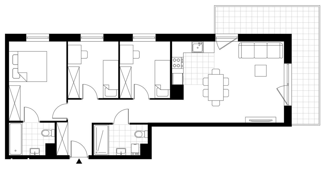Nova Dworcowa | mieszkanie 4-pok. | D.4.157 - Pełny obrazek: 4/9